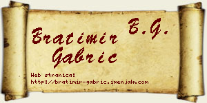 Bratimir Gabrić vizit kartica